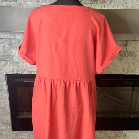 Briggs New York Coral linene blend sheath Dress size Large - Picture 8 of 10